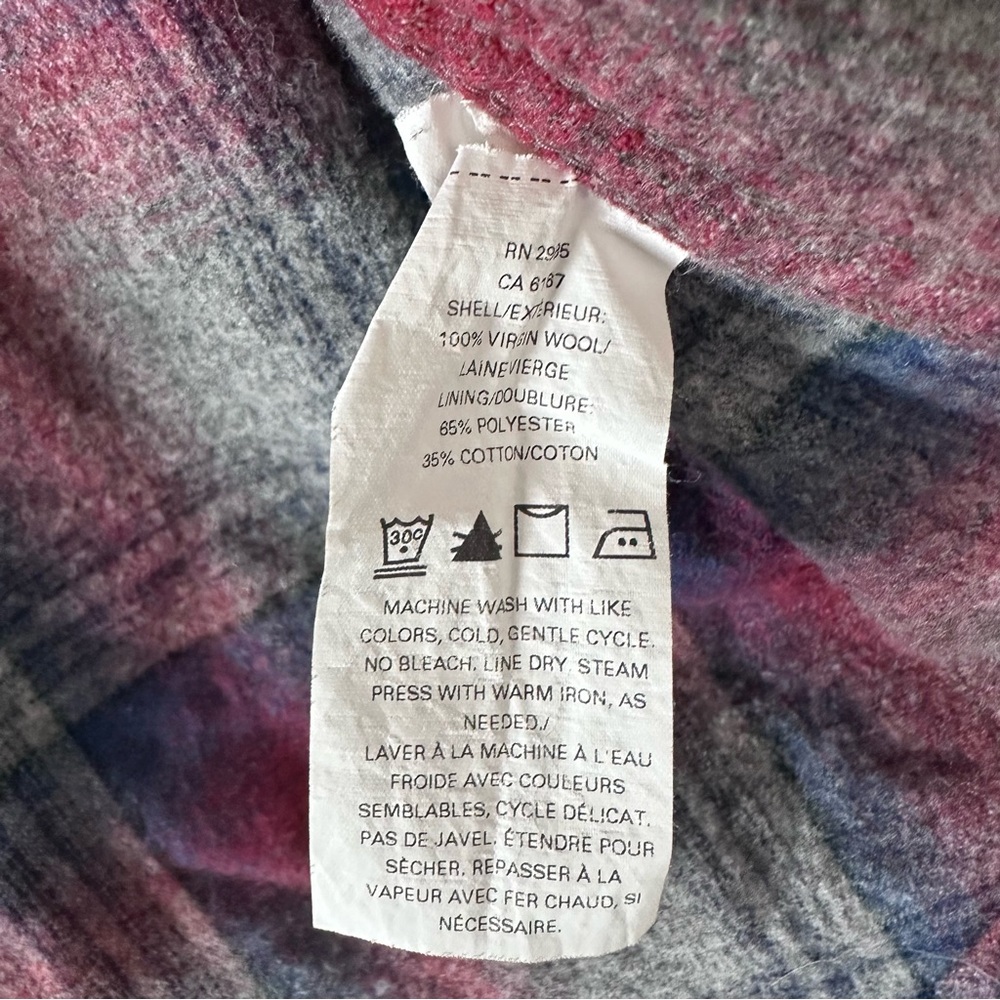 Pendleton 100% Virgin Wool Cool Tones Snap Closur… - image 5